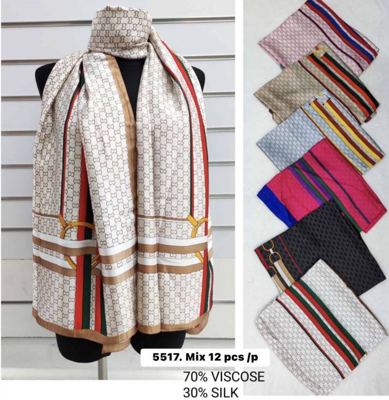 Szaliki damskie Roz Standard, Mix Kolor Paczka 12 szt